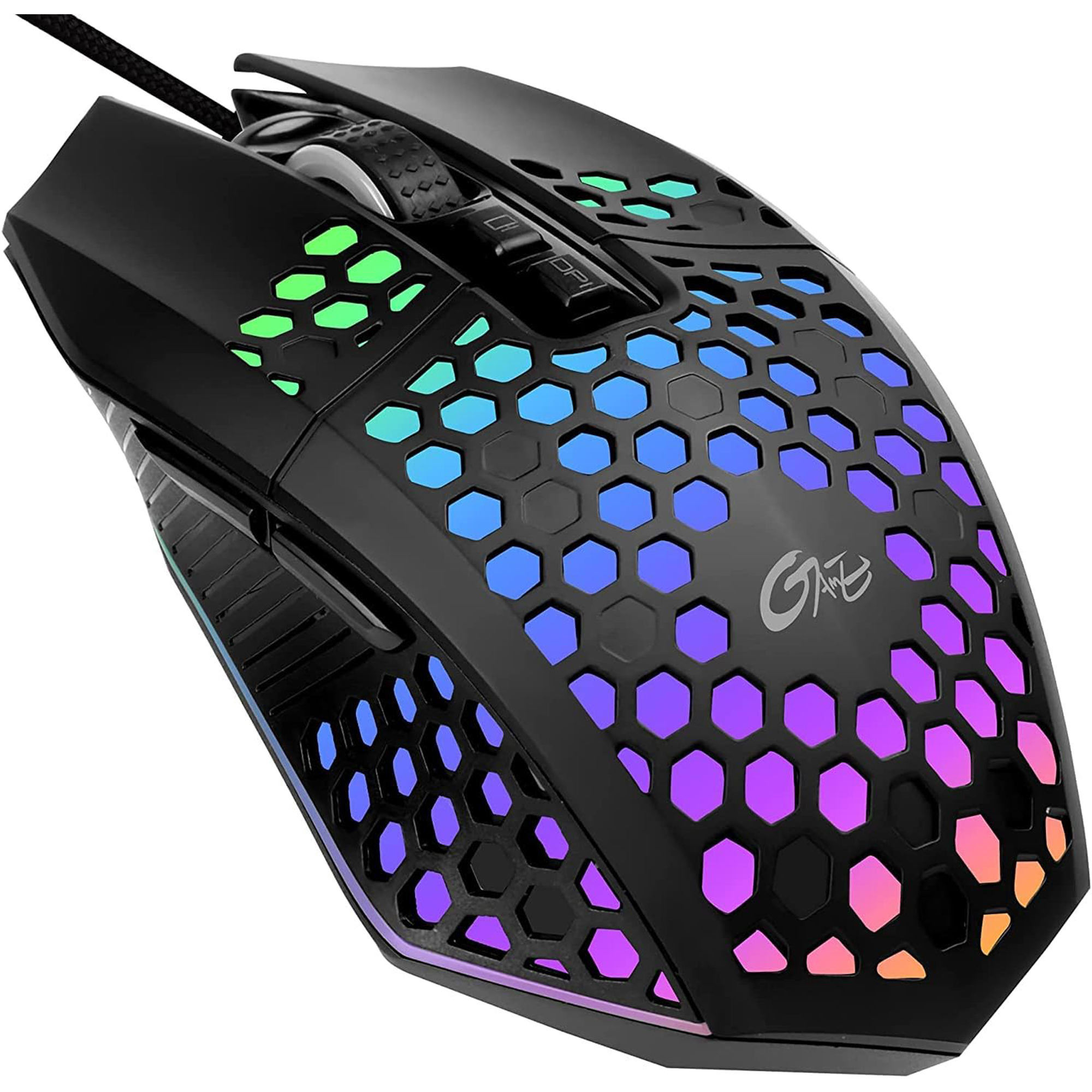 Wired Gaming Mouse – RGB Backlit, 800–8000 DPI, 7 Programmable Buttons, Ergonomic USB Optical Mouse for PC/Laptop (Black)