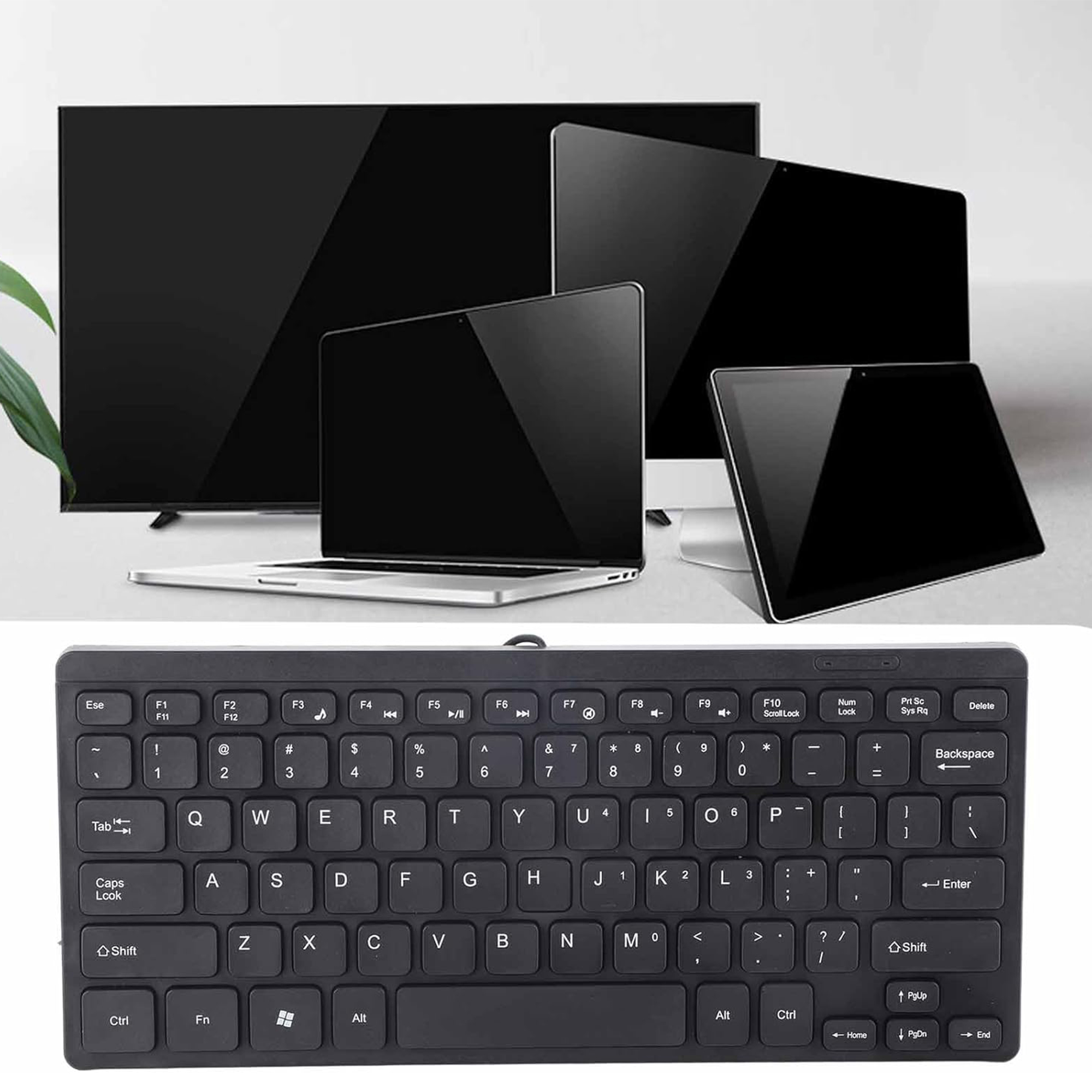 K1000 Mini USB Wired Multimedia Keyboard – Portable Laptop Accessory for Windows PC
