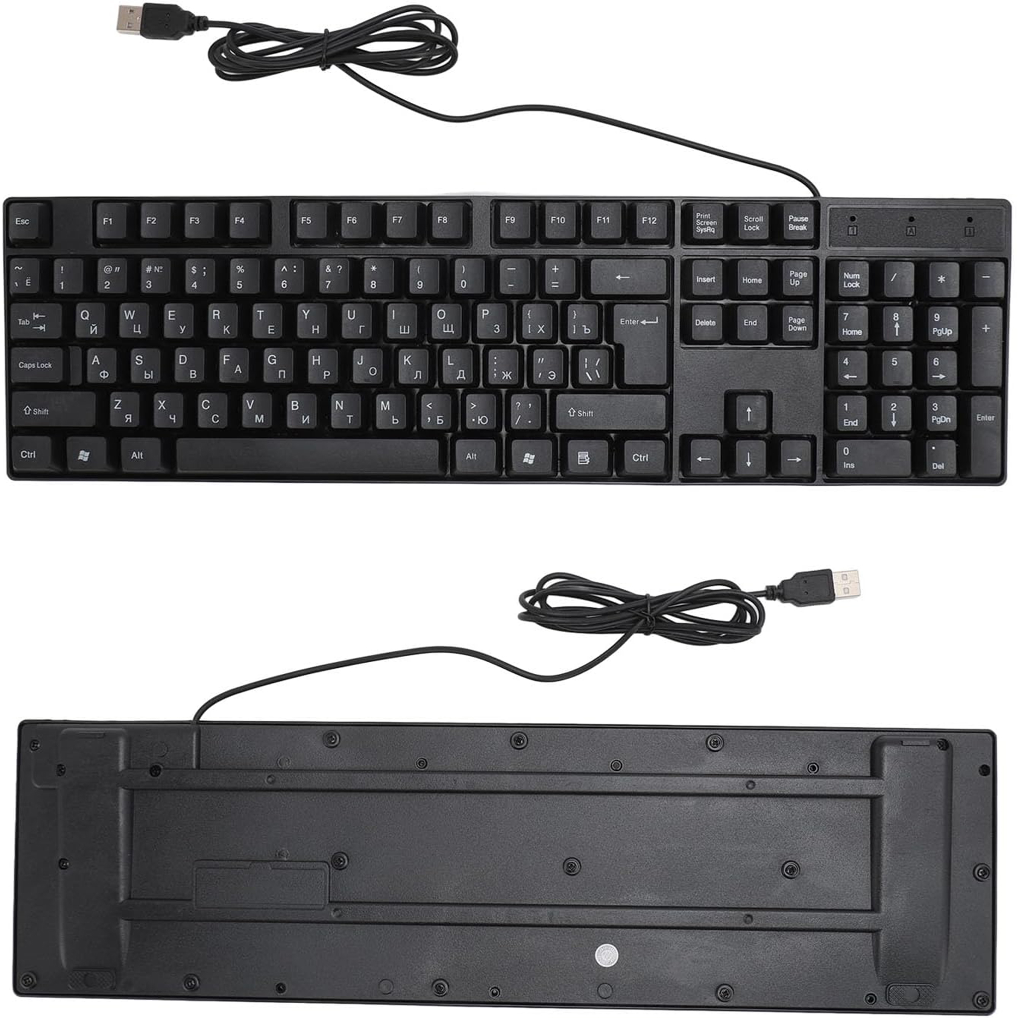 Bajeal K1800 Wired Mechanical Gaming Keyboard – 104 Keys, Rainbow LED Backlit, Ergonomic, USB for PC/Laptop