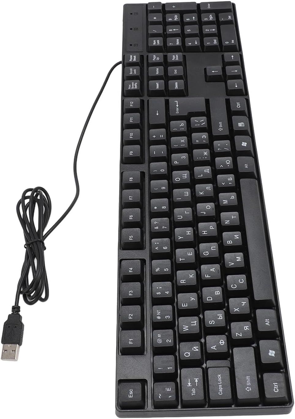 Bajeal K1800 Wired Mechanical Gaming Keyboard – 104 Keys, Rainbow LED Backlit, Ergonomic, USB for PC/Laptop