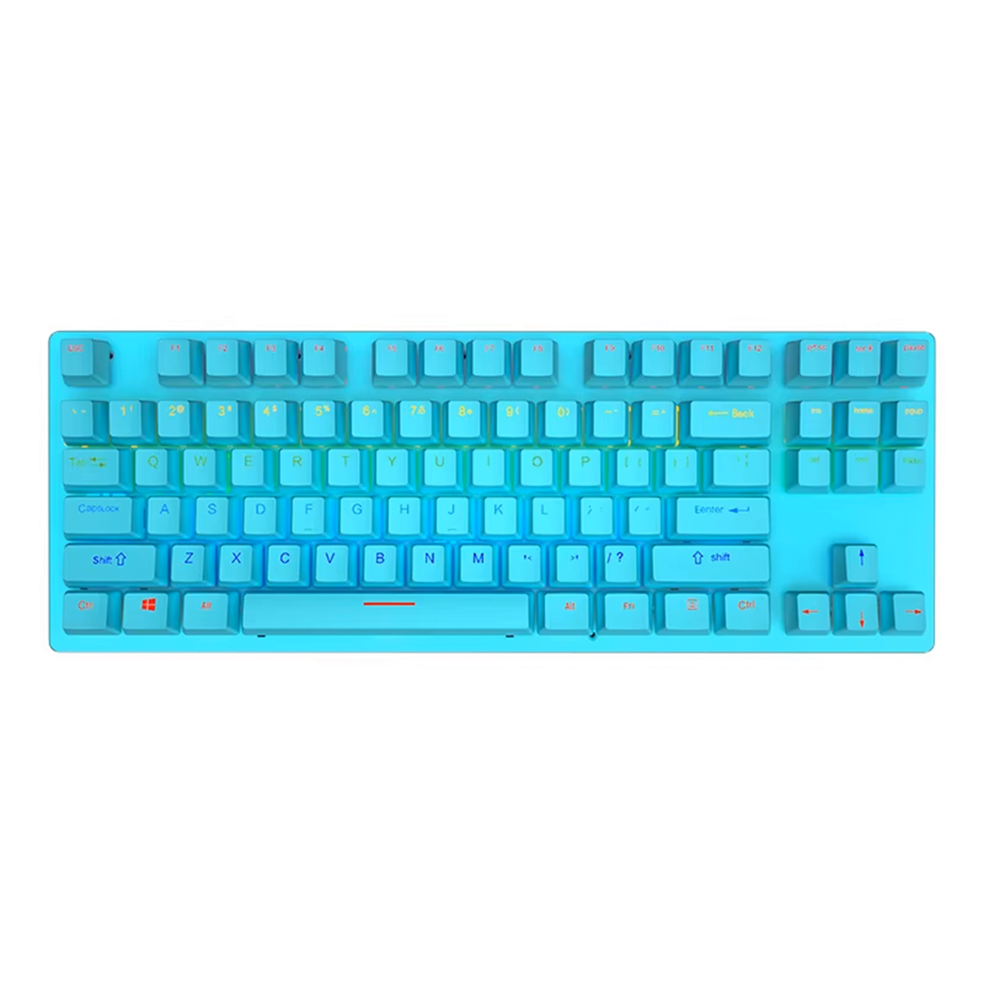 BAJEAL RGB Mechanical Gaming Keyboard – 87 Keys, Blue Switch, Rainbow Backlit, Wired TKL for Girl & Boy Gamers