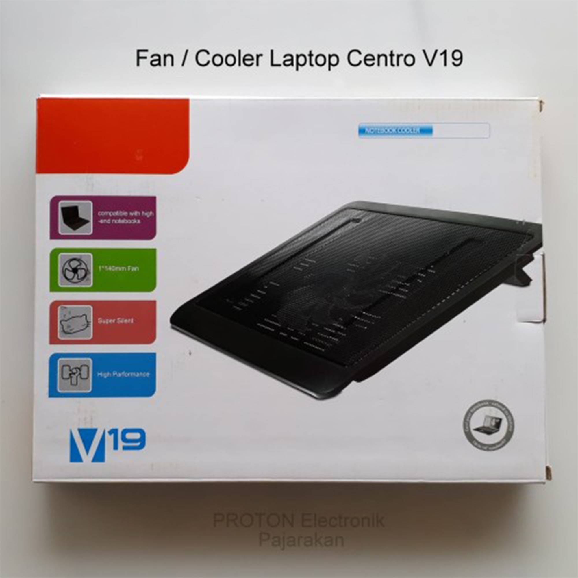 V19 Laptop Cooling Pad – Dual Fan, USB Powered, Ergonomic Design