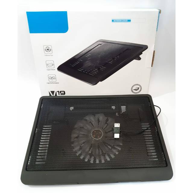 V19 Laptop Cooling Pad – Dual Fan, USB Powered, Ergonomic Design