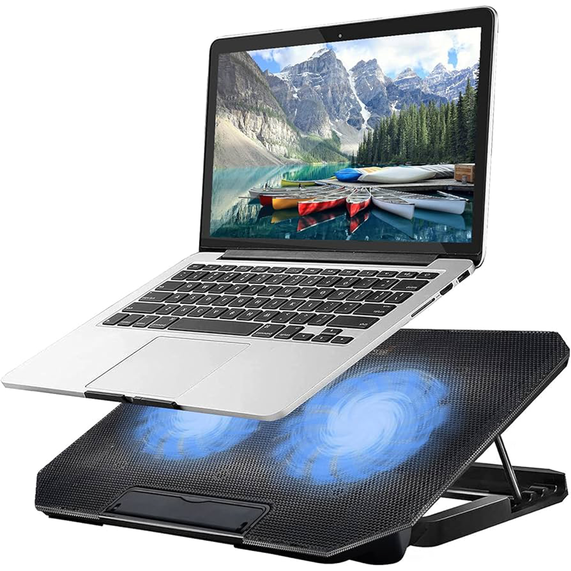 X2 Dual Fans USB Laptop Cooling Pad – Gaming Stand with LED Light