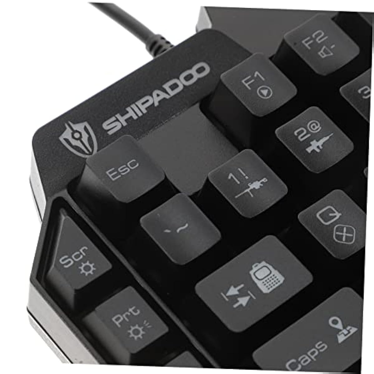 Shipadoo F6 One-Handed Gaming Keyboard – RGB Backlit, Ergonomic Design