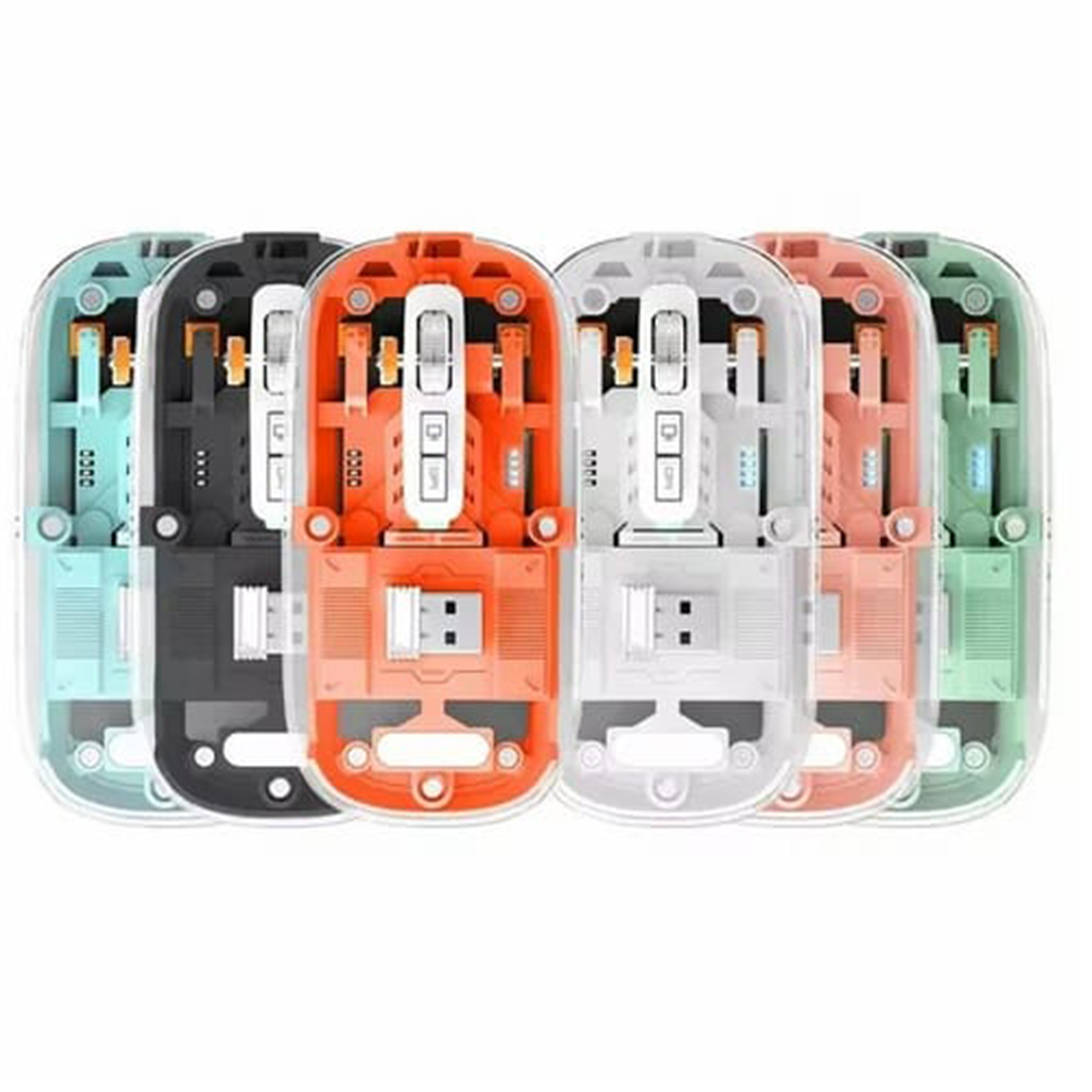 WIWU Crystal Transparent – 6 Wireless Mouse Colors Available: White, Blue, Pink, Green, Orange, Gray