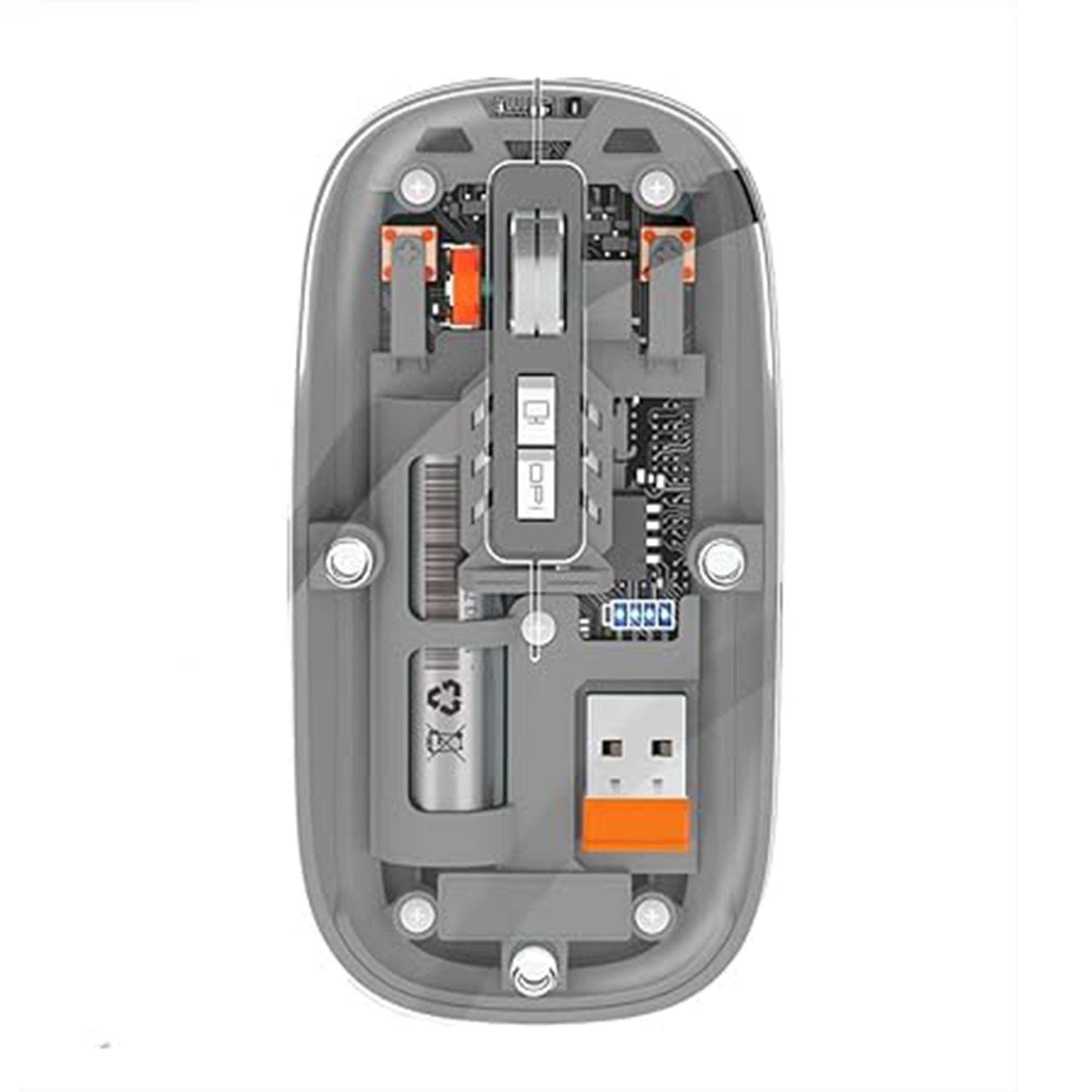 WIWU Crystal Transparent – 6 Wireless Mouse Colors Available: White, Blue, Pink, Green, Orange, Gray