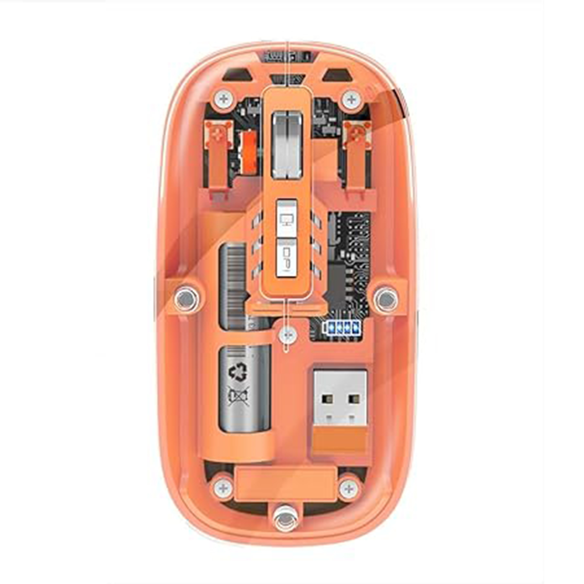 WIWU Crystal Transparent – 6 Wireless Mouse Colors Available: White, Blue, Pink, Green, Orange, Gray