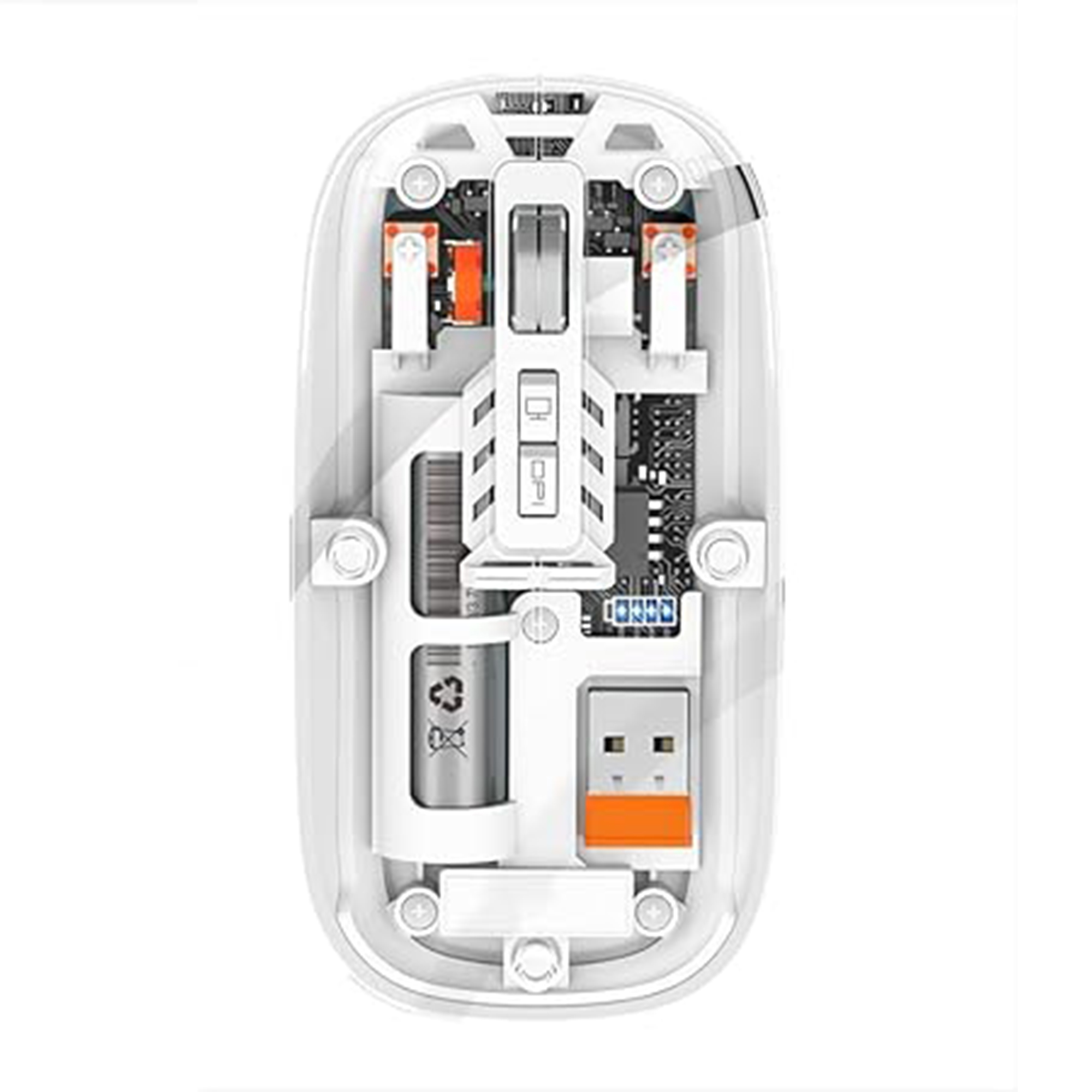 WIWU Crystal Transparent – 6 Wireless Mouse Colors Available: White, Blue, Pink, Green, Orange, Gray