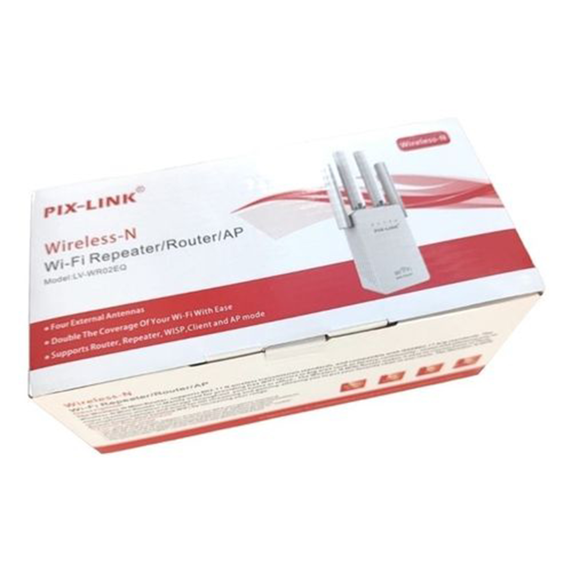 Pix-Link WiFi Repeater Wireless-N Range Extender – White (Model LV-WR02EQ)