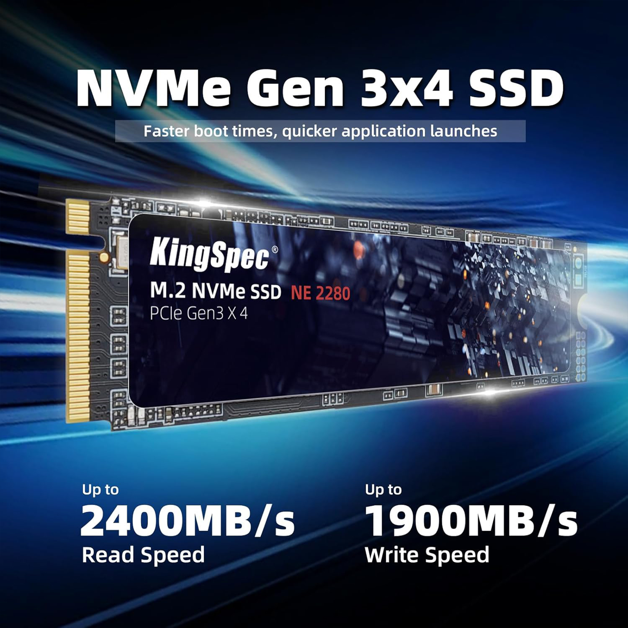 KingSpec NVMe NE M.2 2280 256GB SSD – High-Speed Internal Solid State Drive
