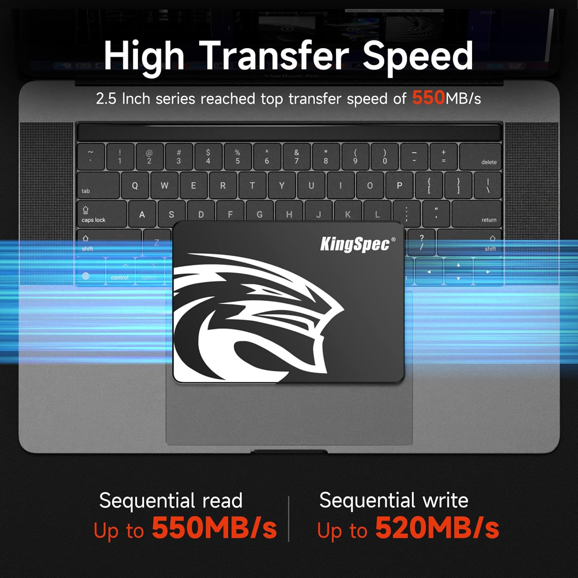 KingSpec 256GB SATA III SSD 6Gb/s, 2.5" Solid State Drive with 3D NAND Flash – For Laptop and PC Desktop