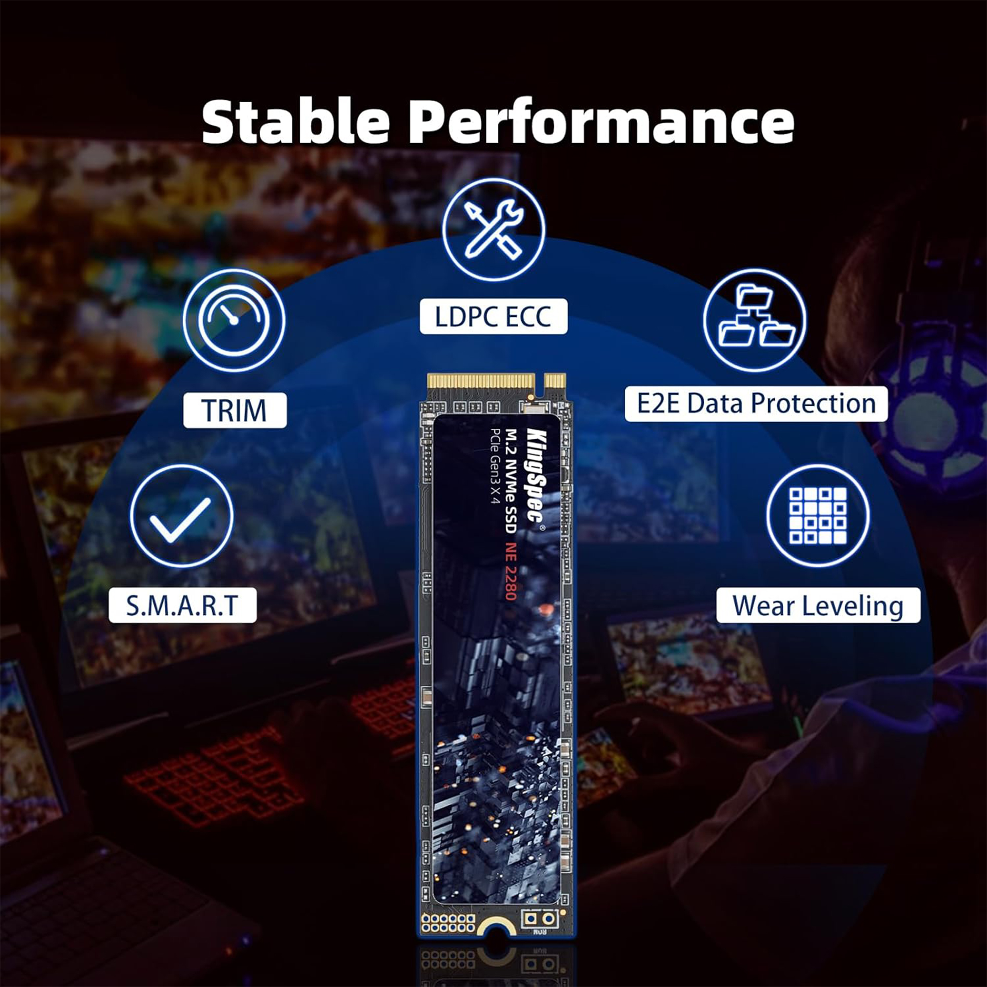 KingSpec 1TB M.2 NVMe Gen3x4 SSD 2280 – High-Speed Internal Solid State Drive
