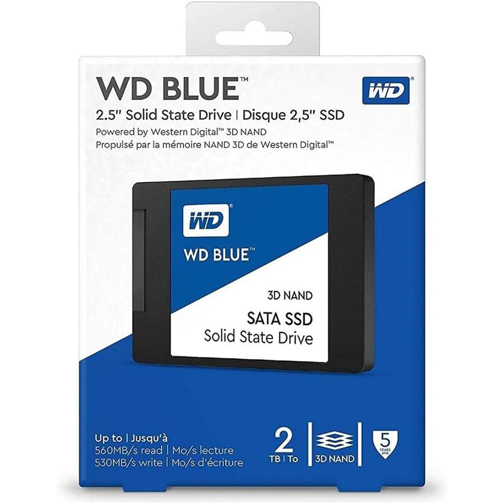 Western Digital 2TB WD Blue 3D NAND Internal PC SSD - SATA III 6 Gb/s, 2.5"/7mm, Up to 560 MB/s - WDS200T2B0A, Solid State Hard Drive Western Digital 2TB WD Blue 3D NAND Internal PC SSD - SATA III 6 Gb/s, 2.5"/7mm, Up to 560 MB/s - WDS200T2B0A, Solid State Hard Drive