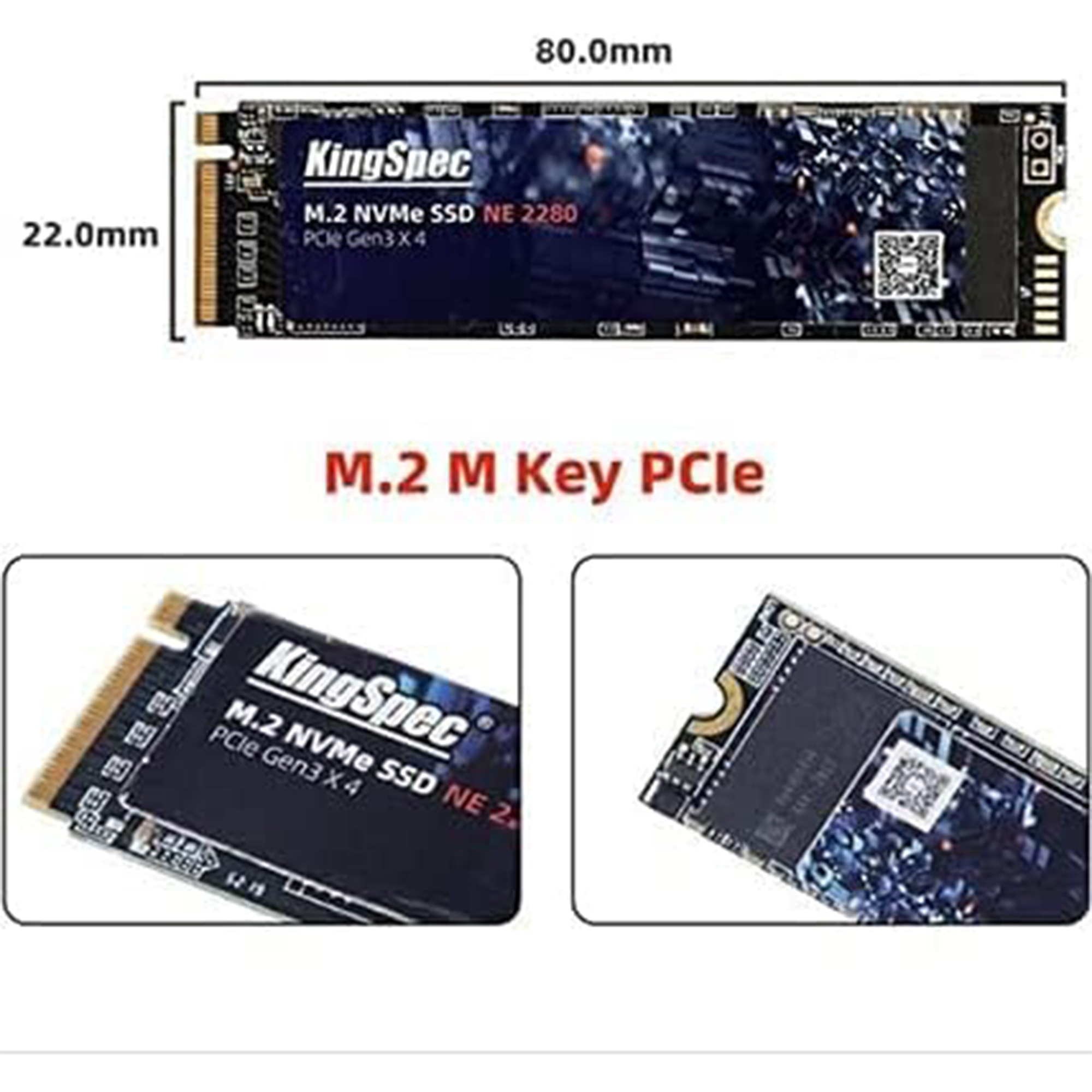 KingSpec SSD 256GB, M.2 NVMe Gen3x4 SSD 2280 - Up to 2400MB/s, Internal Solid State Drive with 3D NAND Flash, Compatible with Desktop and Laptop
