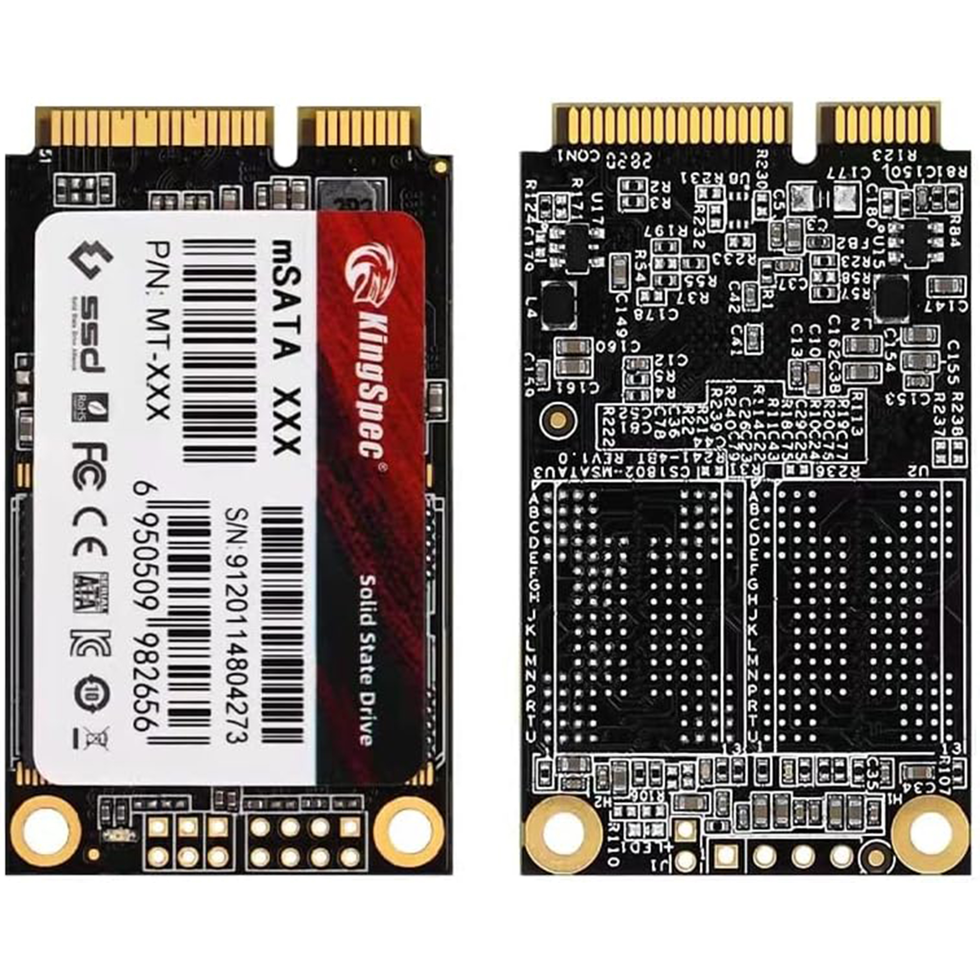 KingSpec 512GB mSATA SSD, Super Speed Internal Solid State Drives SATA3 6Gb/s + 3D NAND Flash Technology (30x50mm,512GB)