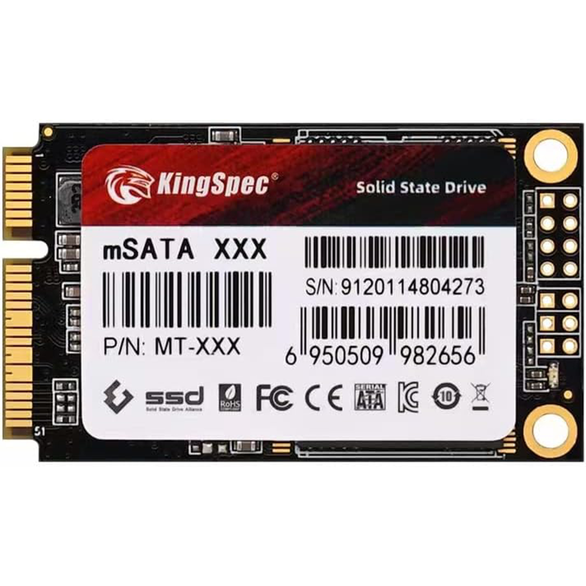 KingSpec 512GB mSATA SSD, Super Speed Internal Solid State Drives SATA3 6Gb/s + 3D NAND Flash Technology (30x50mm,512GB)