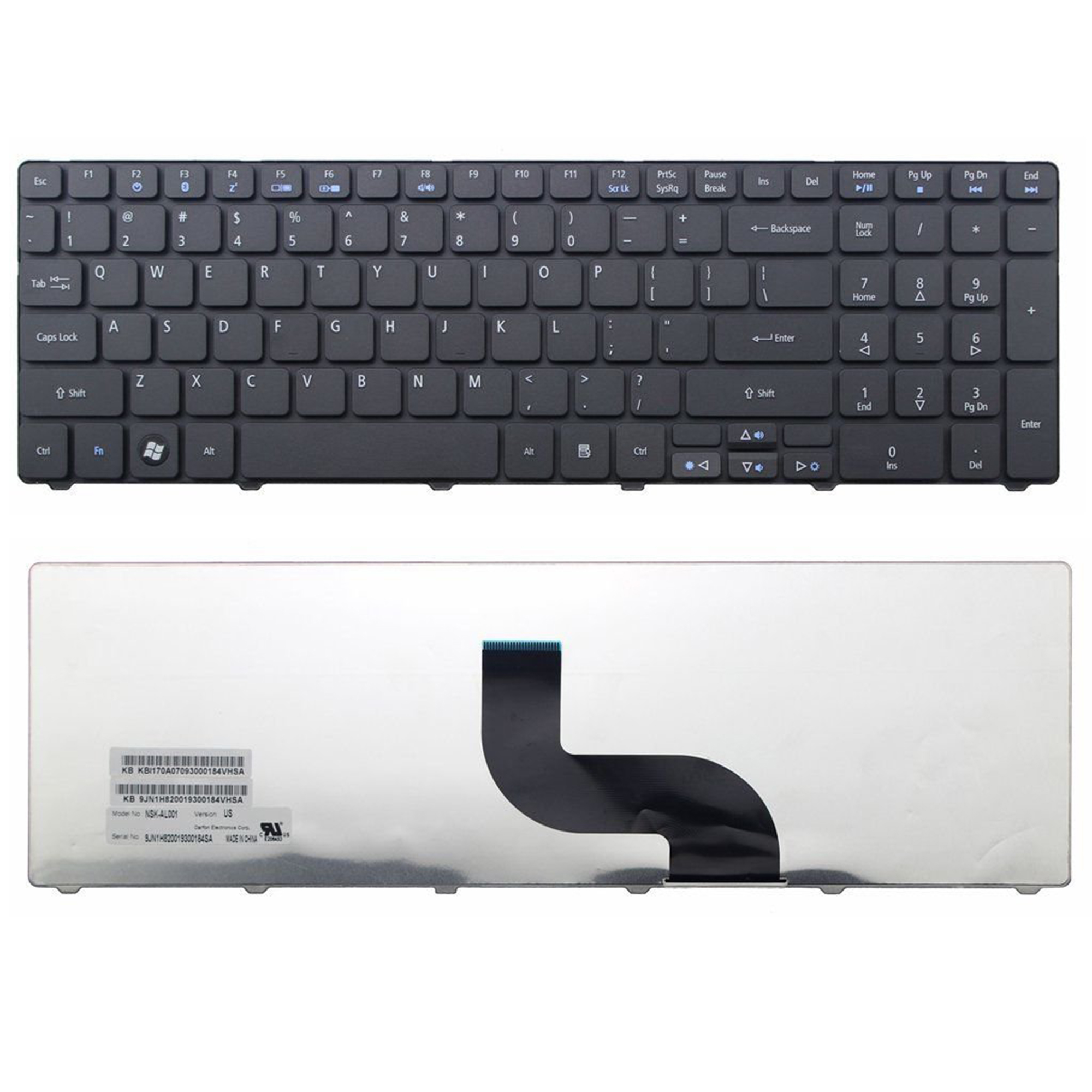 keyboard for Acer Aspire 5340, 5342, 5349, 5350 – Standard Laptop Keyboard (Black, Made in China)