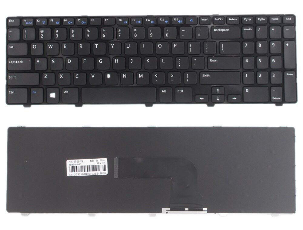 Keyboard for Dell Inspiron 15 (3521, 3537), 15R (5521, 5537), Latitude 3540, Vostro 2521 – US Layout, Black Keyboard for Dell Inspiron 15 (3521, 3537), 15R (5521, 5537), Latitude 3540, Vostro 2521 – US Layout, Black