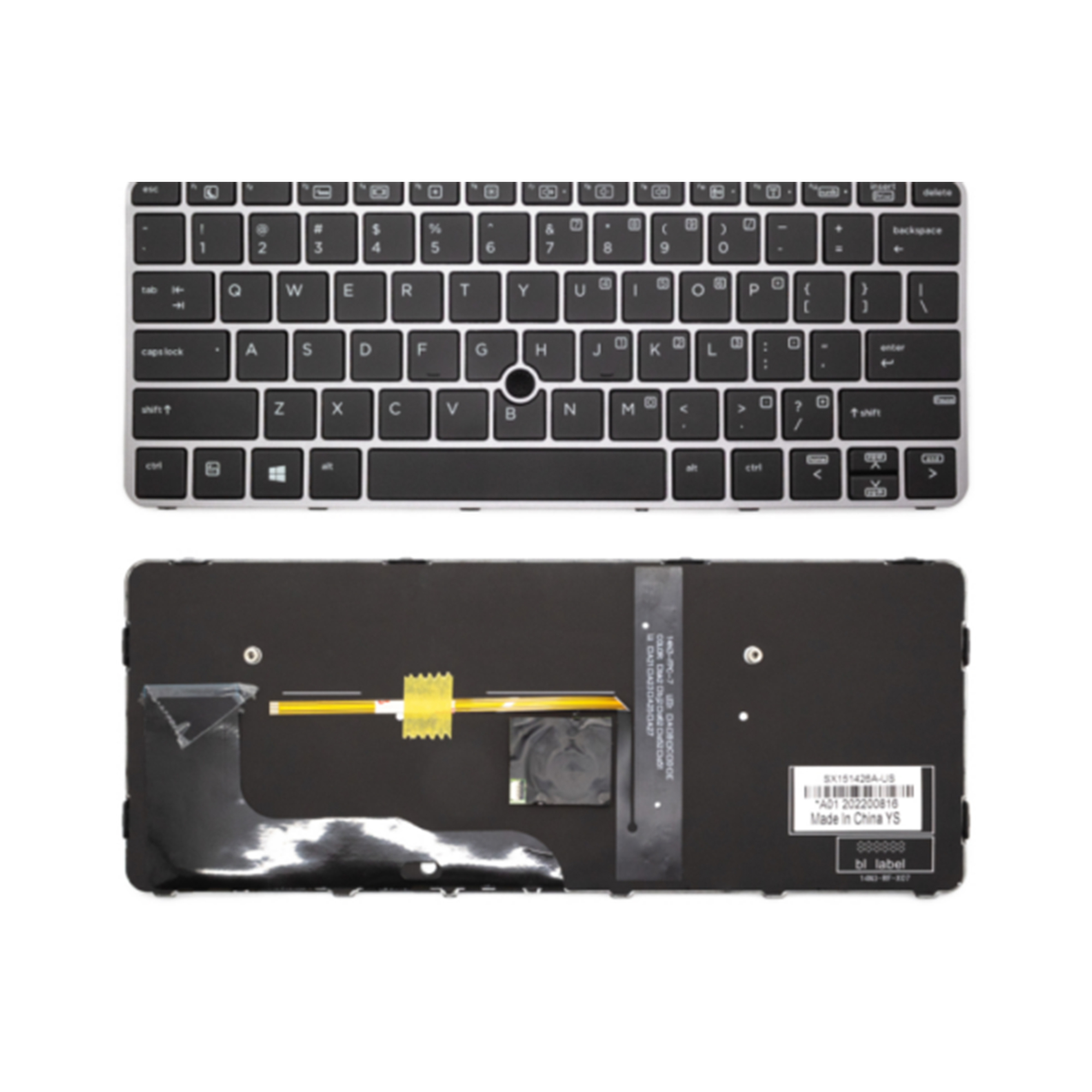 Keyboard  HP EliteBook 820 G3, 826630-B31, 828 G3, 725 G4 Laptops With Silver Frame Keyboard  HP EliteBook 820 G3, 826630-B31, 828 G3, 725 G4 Laptops With Silver Frame