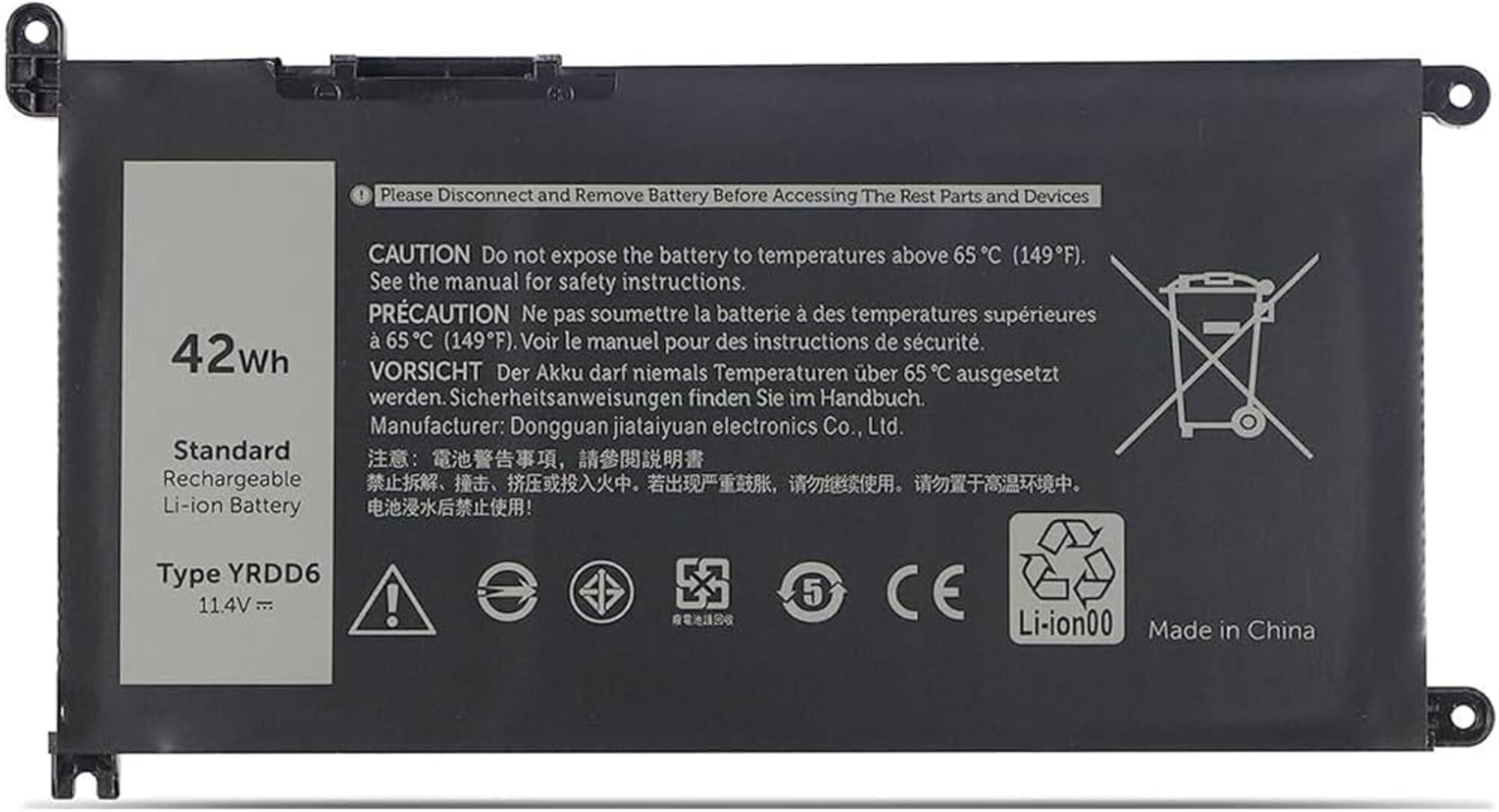 Replacement Battery for Dell YRDD6 1VX1H 7586 5482 5485 5491 3310 2-in-1 3493 3582 3593 3793 5493 5593 5480 5590 5591 5594 5598 15 3583 3584 Vostro 3491 5481 5581 5490 5590 VM732