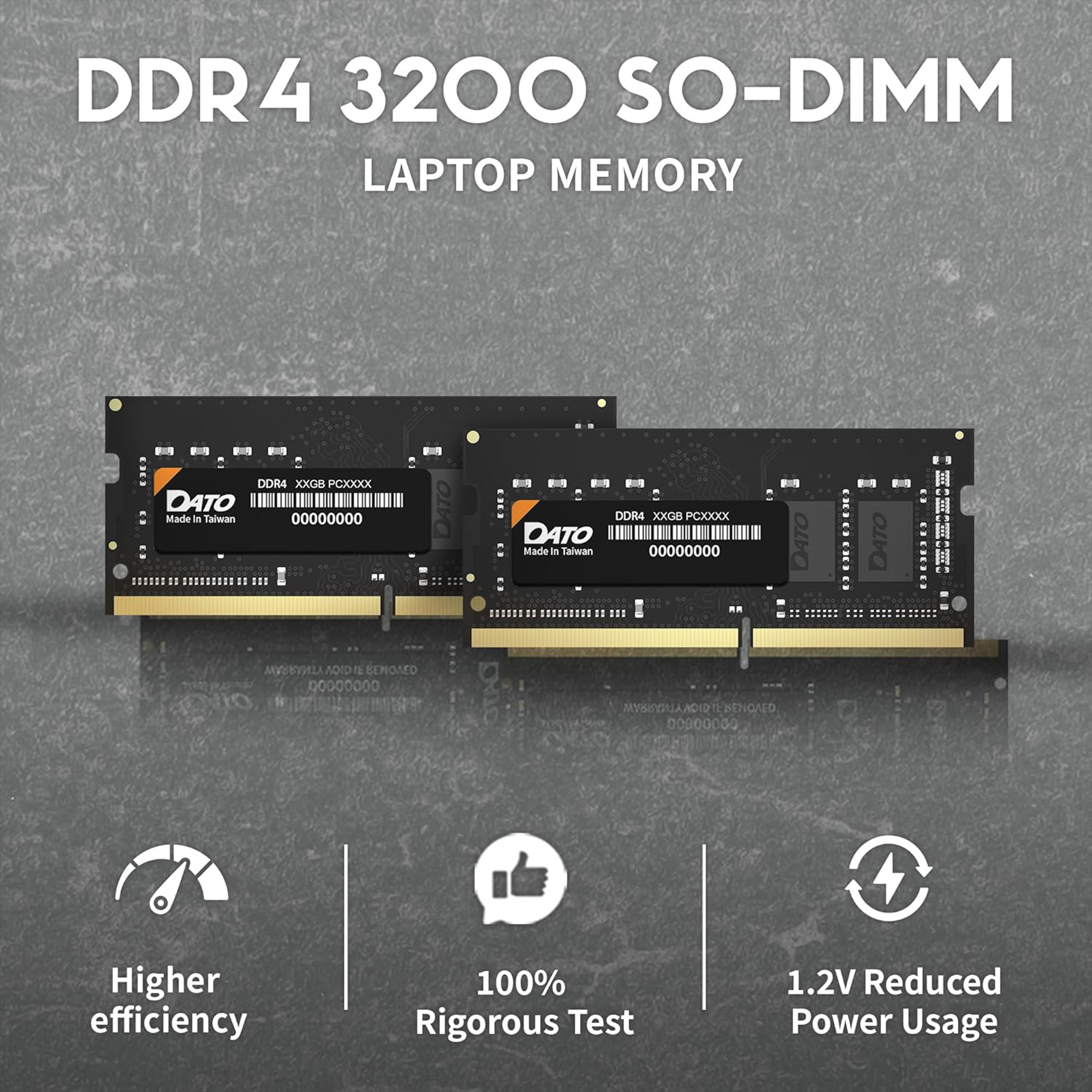 NEW DATO 8GB DDR4 2666MHz Laptop RAM – 260-Pin SODIMM, PC4-21300, 1.2V