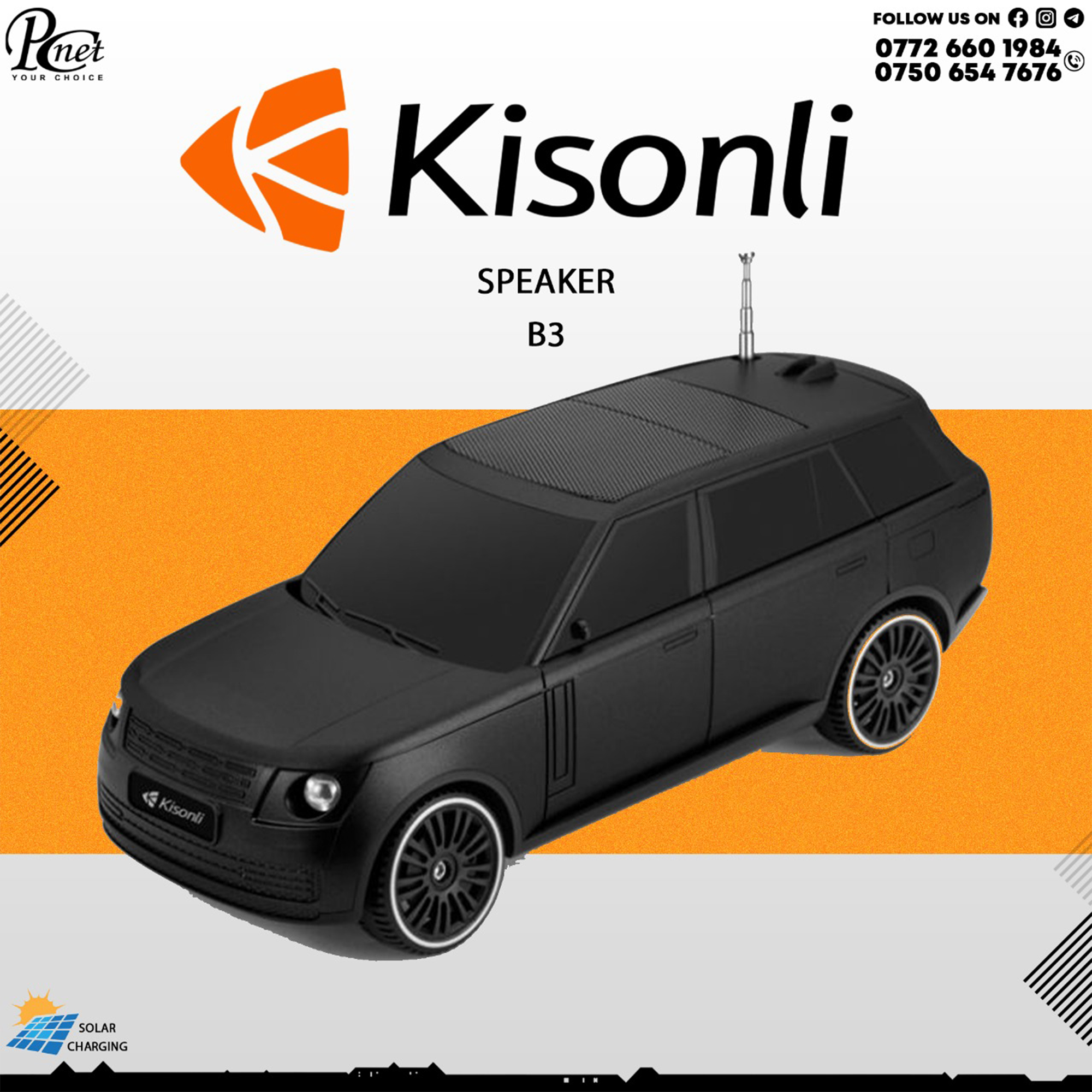 Kisonli B3 Car Wireless Bluetooth Speaker – Solar Charging, Portable Audio for Travel & Outdoor Use Kisonli B3 Car Wireless Bluetooth Speaker – Solar Charging, Portable Audio for Travel & Outdoor Use