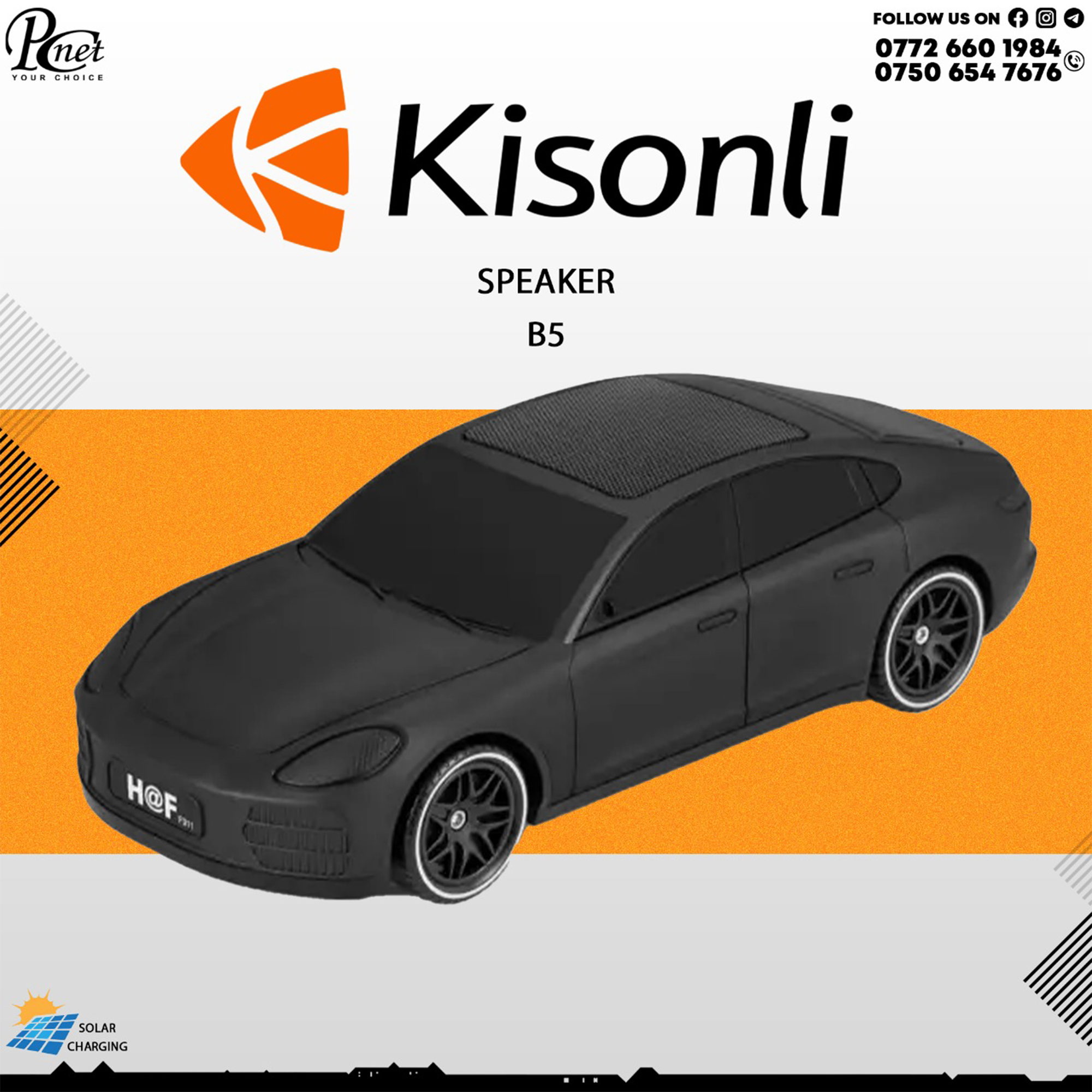Kisonli B5 Car Bluetooth Speaker – Solar Charging, FM, TF, USB, 10W Stereo Sound, 1800mAh Battery – Black Kisonli B5 Car Bluetooth Speaker – Solar Charging, FM, TF, USB, 10W Stereo Sound, 1800mAh Battery – Black