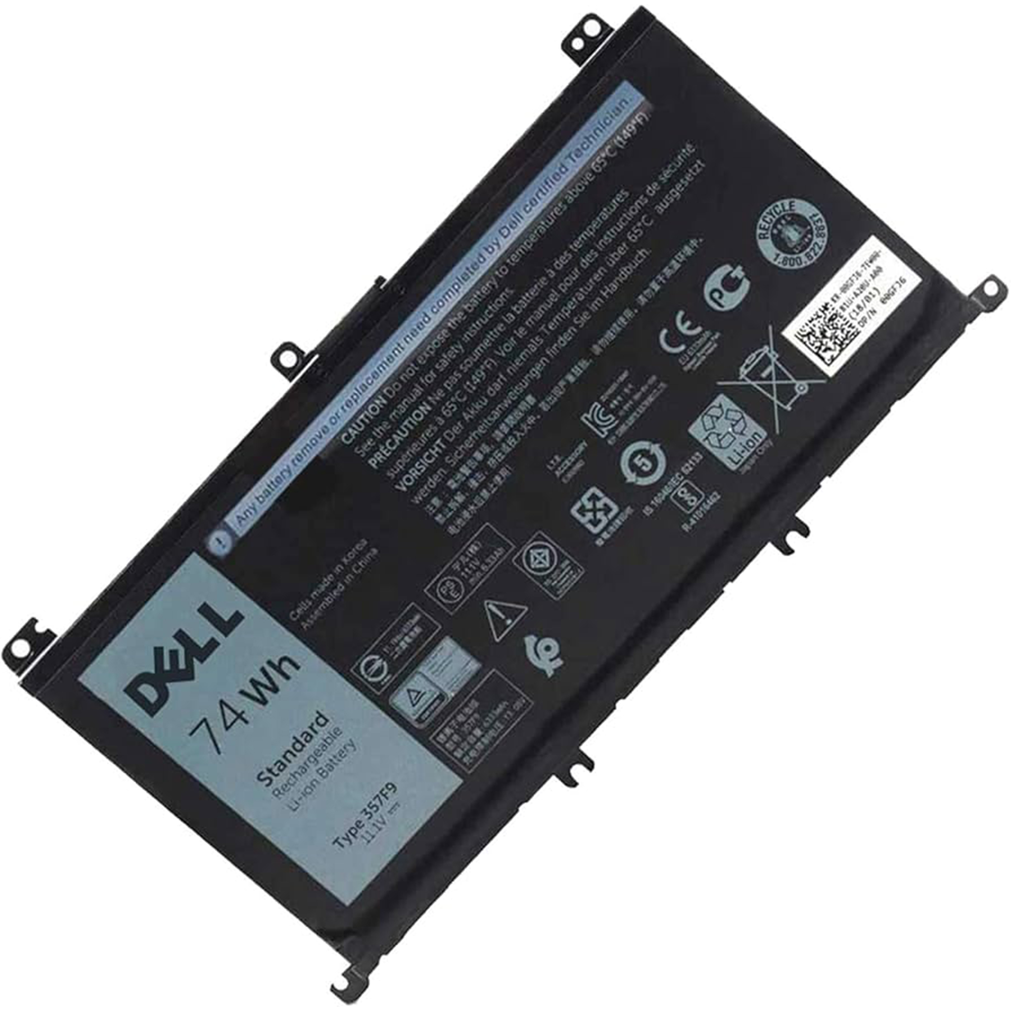 Replacement Battery for Dell 357F9  Inspiron 15 7000 ,5000 Gaming Series (7559, 7567, 7566, 7557, 5577, 5576), Vostro Gaming  (7570, 7580), G-Series Gaming  (G3 3579/3779, G5 5587, G7 7588) 357F9, 71JF4, 0GFJ6,T2JX4