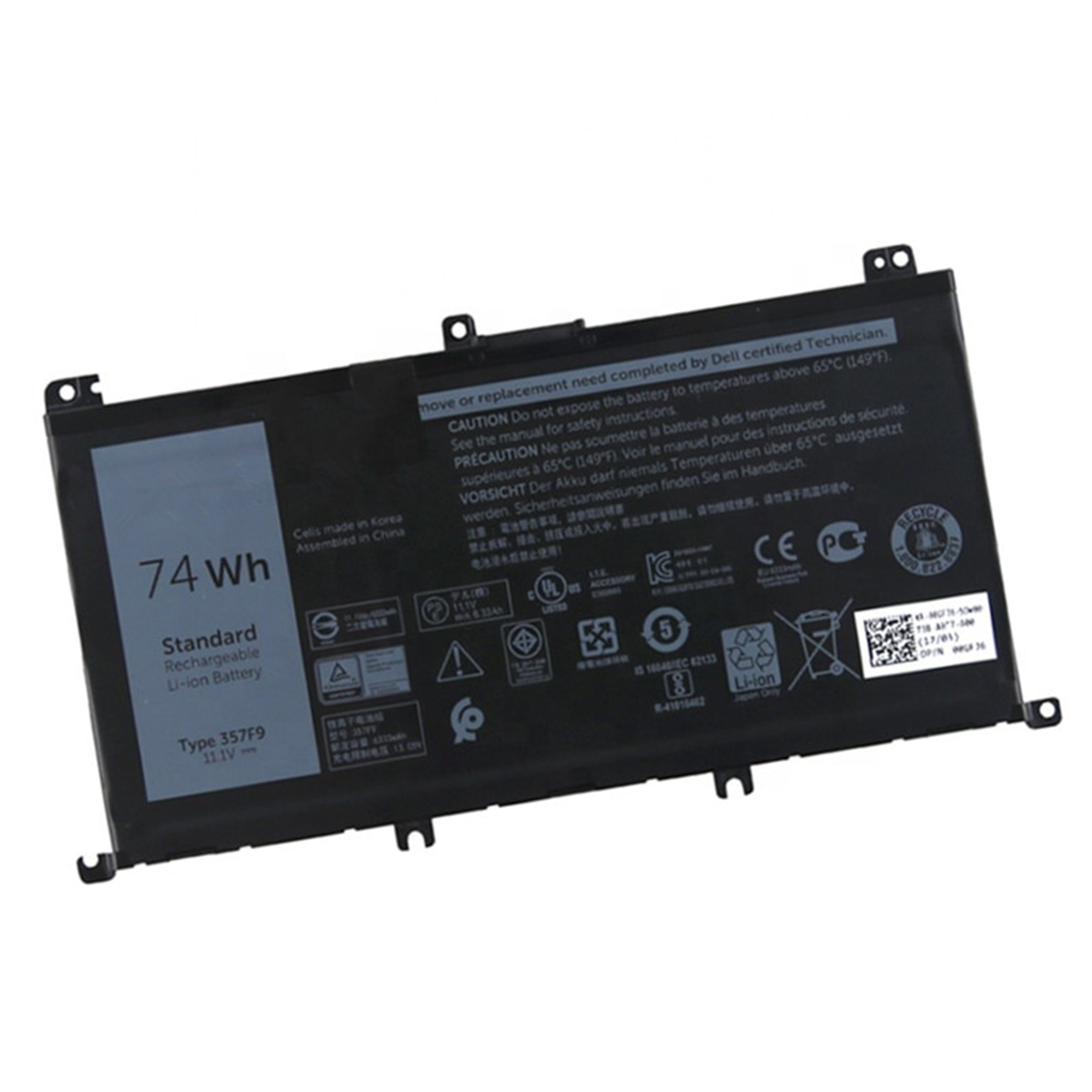 Replacement Battery for Dell 357F9  Inspiron 15 7000 ,5000 Gaming Series (7559, 7567, 7566, 7557, 5577, 5576), Vostro Gaming  (7570, 7580), G-Series Gaming  (G3 3579/3779, G5 5587, G7 7588) 357F9, 71JF4, 0GFJ6,T2JX4