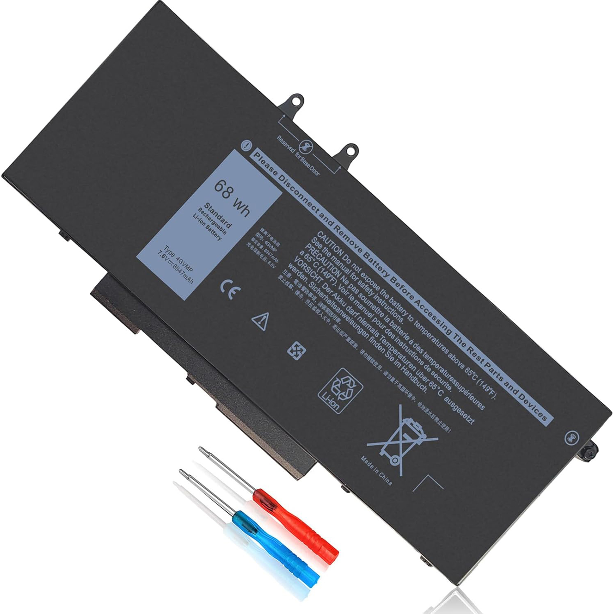 68Wh 4GVMP Replacement Laptop Battery for Dell Latitude 5500 / 5400 / Precision 3540 / Inspiron 7590 / 7591 / 7791