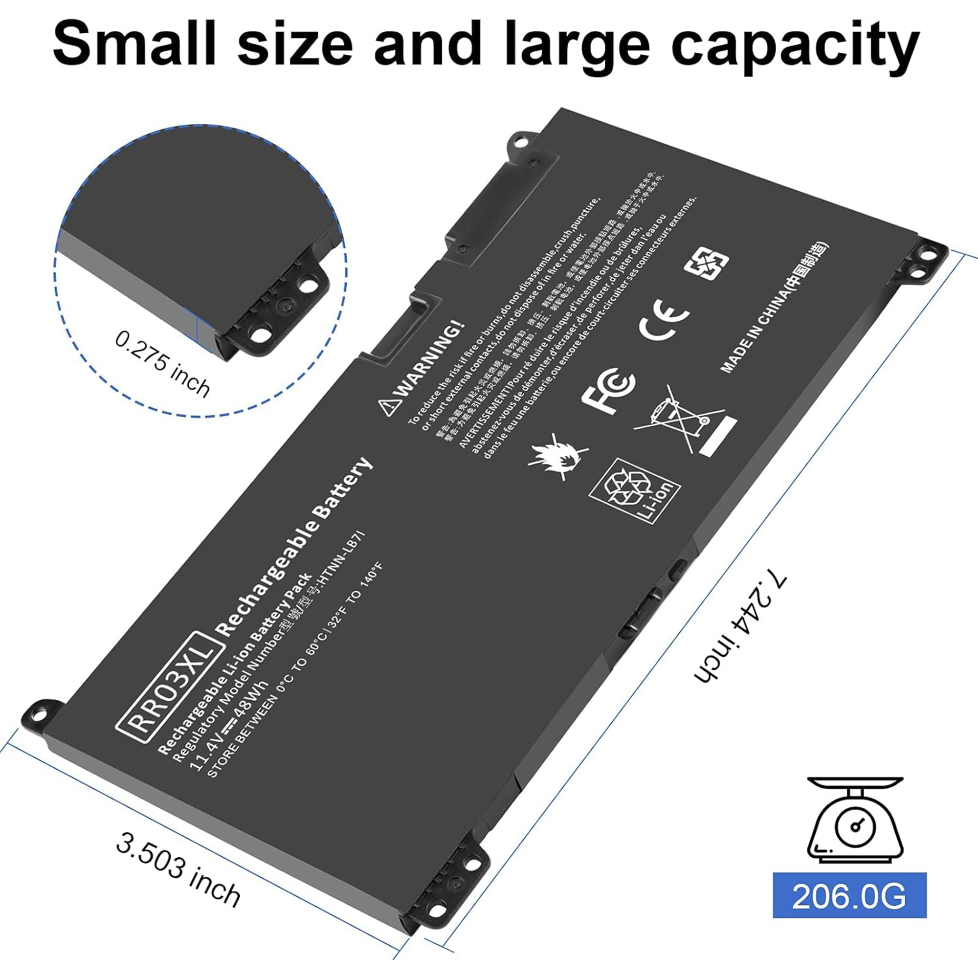 RR03XL Replacement Laptop Battery for HP ProBook 430 / 440 / 450 / 455 / 470 G4 G5 Series