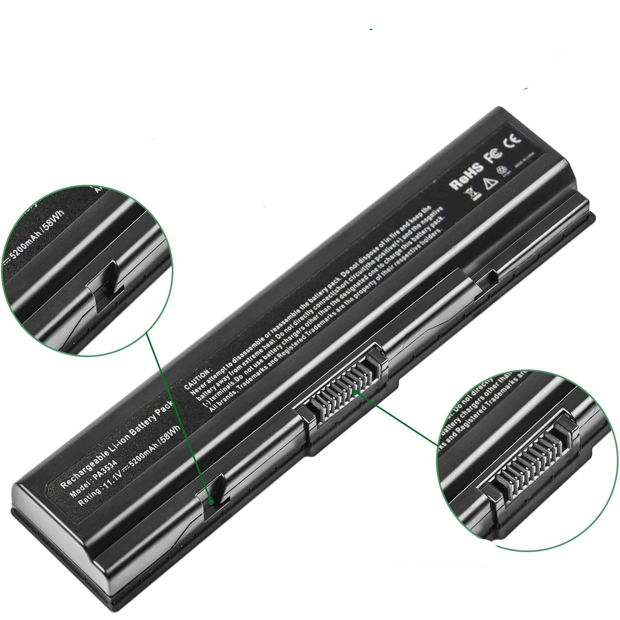 Replacement Battery for Toshiba Satellite A200, A205, A210, A215, A300, A305, A355, A500, A505, L300, L305, L355, L500, L505, L555 PA3534U-1BRS, PA3534U-1BAS, PA3535U-1BRS, PA3536U-1BRS, PA3682U-1BRS, PABAS098, PABAS099 Replacement Battery for Toshiba Satellite A200, A205, A210, A215, A300, A305, A355, A500, A505, L300, L305, L355, L500, L505, L555 PA3534U-1BRS, PA3534U-1BAS, PA3535U-1BRS, PA3536U-1BRS, PA3682U-1BRS, PABAS098, PABAS099