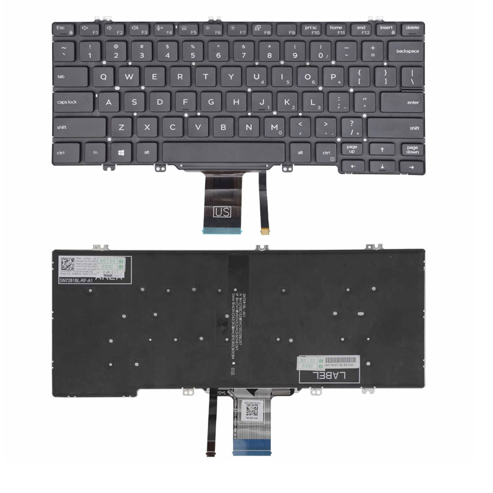 Keyboard  Dell Latitude: 7280 7290 7380 7389 7390 5290 5289 5288 5280